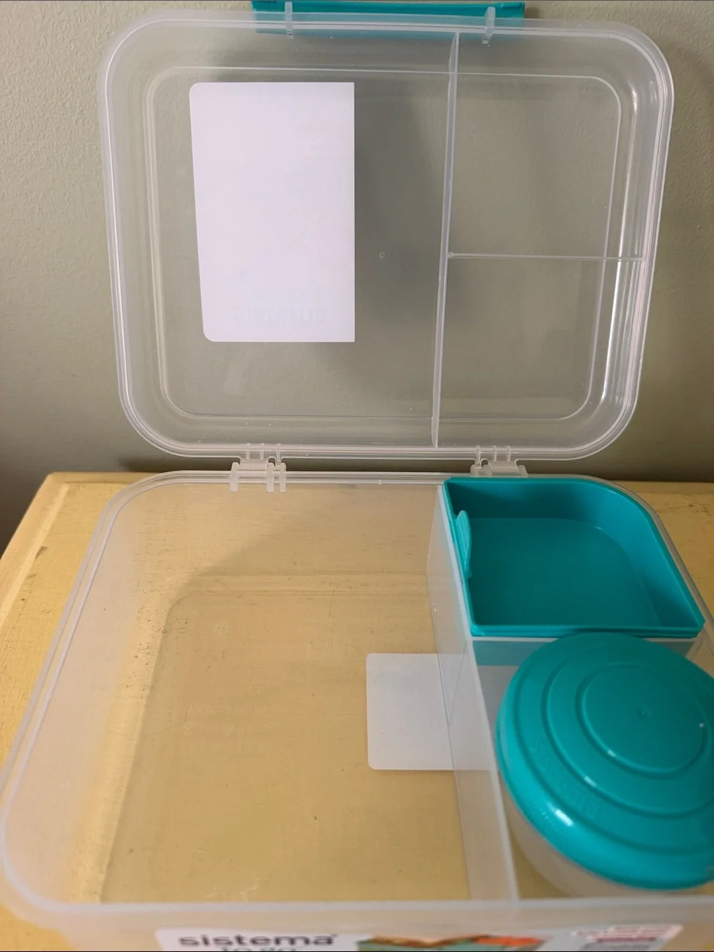 Sistema Teal Plastic Bento Lunch Box